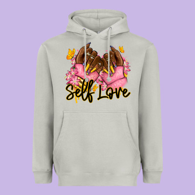 Heavyweight Hoodie Self love pink afro nails