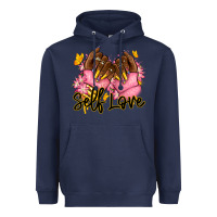 Navy Self love pink afro nails Heavyweight Hoodie - RanaPortraitStore