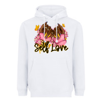 White Self love pink afro nails Heavyweight Hoodie - RanaPortraitStore