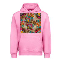 Fuchsia Pink school bus driver and flower seamless patterns Urban Hoodie - BundleAndBundleShop