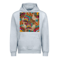 Heather Grey school bus driver and flower seamless patterns Urban Hoodie - BundleAndBundleShop