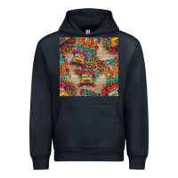 Navy school bus driver and flower seamless patterns Urban Hoodie - BundleAndBundleShop