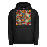 Pigment Black school bus driver and flower seamless patterns Urban Hoodie - BundleAndBundleShop