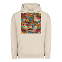 Pigment French Oak school bus driver and flower seamless patterns Urban Hoodie - BundleAndBundleShop