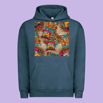 School Bus Driver And Flower Seamless Patterns Urban Hoodie Designed By Bundleandbundleshop