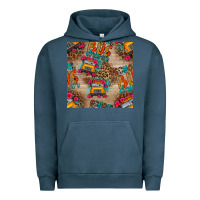 Pigment Midnight Navy school bus driver and flower seamless patterns Urban Hoodie - BundleAndBundleShop