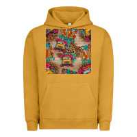 Pigment Peanut Butter school bus driver and flower seamless patterns Urban Hoodie - BundleAndBundleShop