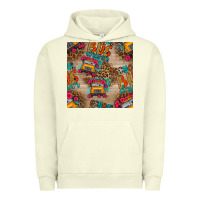 Pigment Pistachio school bus driver and flower seamless patterns Urban Hoodie - BundleAndBundleShop