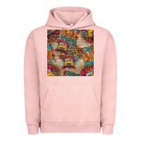 Pigment Salmon school bus driver and flower seamless patterns Urban Hoodie - BundleAndBundleShop