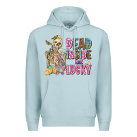 Blue Mist easter dead inside but lucky  with skeleton Premium Hoodie - AdoDesignShop