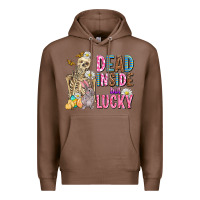 Chestnut easter dead inside but lucky  with skeleton Premium Hoodie - AdoDesignShop