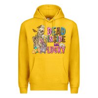 Lemon easter dead inside but lucky  with skeleton Premium Hoodie - AdoDesignShop