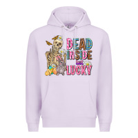 Lilac easter dead inside but lucky  with skeleton Premium Hoodie - AdoDesignShop