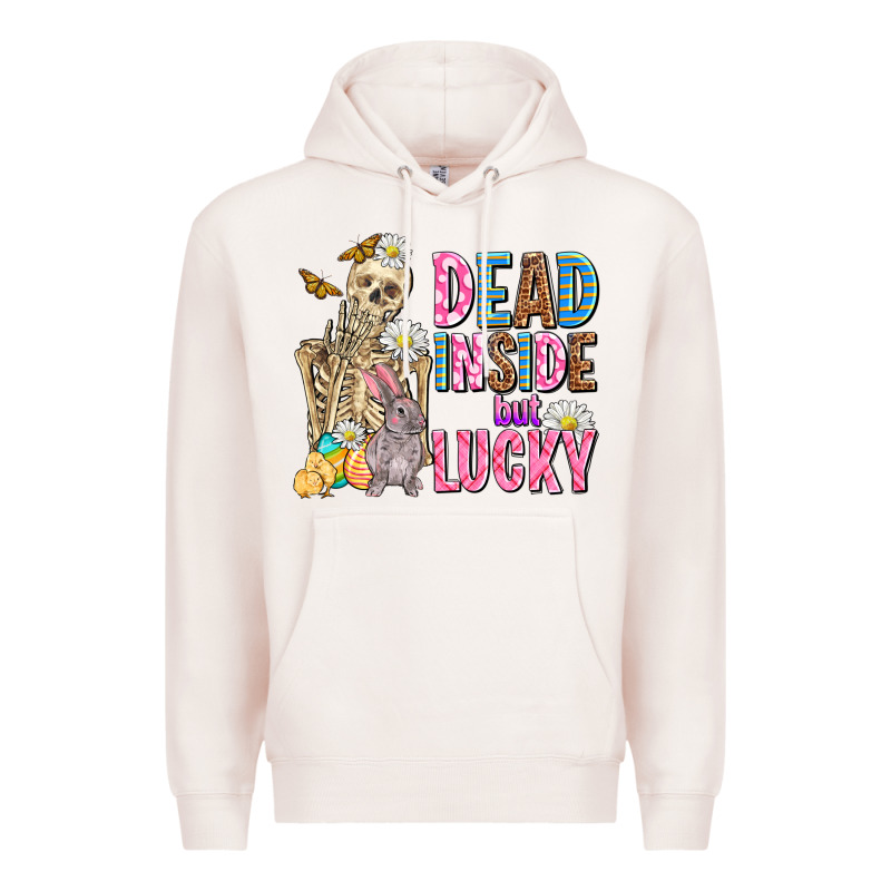 Easter Dead Inside But Lucky  With Skeleton Premium Hoodie by AdoDesignShop | Teevron