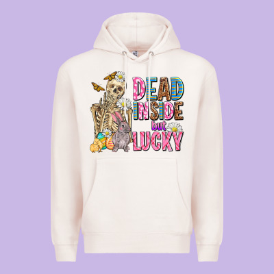 Easter Dead Inside But Lucky  With Skeleton Premium Hoodie Designed By Adodesignshop