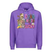 Purple easter dead inside but lucky  with skeleton Premium Hoodie - AdoDesignShop