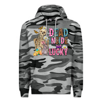 Slate Camo easter dead inside but lucky  with skeleton Premium Hoodie - AdoDesignShop