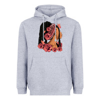 Pink Roses Afro Woman Heavyweight Hoodie | Teevron