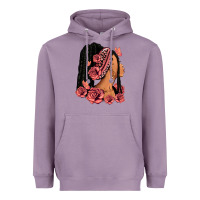 Lavender Pink roses afro woman Heavyweight Hoodie - RanaPortraitStore