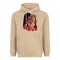 Mushroom Pink roses afro woman Heavyweight Hoodie - RanaPortraitStore