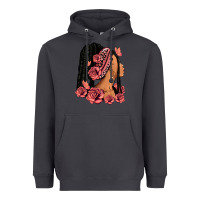 Smoke Pink roses afro woman Heavyweight Hoodie - RanaPortraitStore