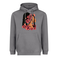 Storm Pink roses afro woman Heavyweight Hoodie - RanaPortraitStore