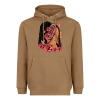 Toasted Coconut Pink roses afro woman Heavyweight Hoodie - RanaPortraitStore