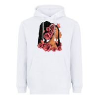 White Pink roses afro woman Heavyweight Hoodie - RanaPortraitStore