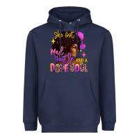 Navy She got mad hustle and a dope soul Heavyweight Hoodie - RanaPortraitStore