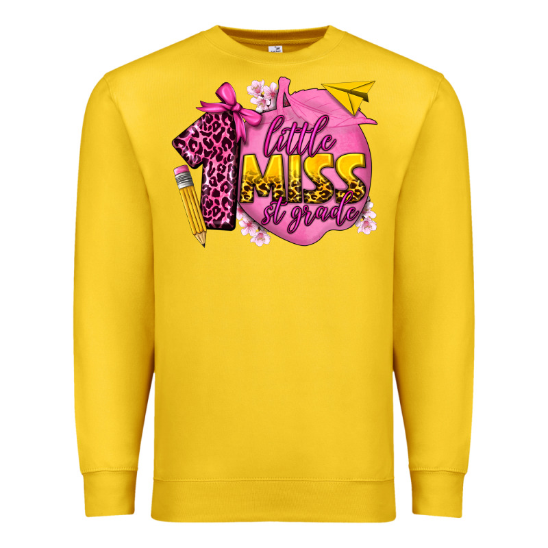 Little Miss 1st Grade Premium Sweatshirt by texasbilliewilder | Teevron
