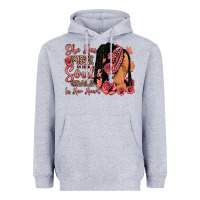 Heather Grey She has fire in her soul afro woman Heavyweight Hoodie - RanaPortraitStore
