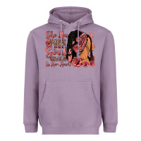 Lavender She has fire in her soul afro woman Heavyweight Hoodie - RanaPortraitStore