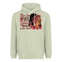 Matcha She has fire in her soul afro woman Heavyweight Hoodie - RanaPortraitStore