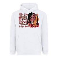 White She has fire in her soul afro woman Heavyweight Hoodie - RanaPortraitStore