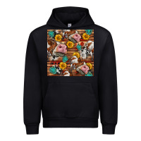 Black cow and western seamless pattern Urban Hoodie - BundleAndBundleShop