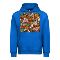 Cobalt cow and western seamless pattern Urban Hoodie - BundleAndBundleShop