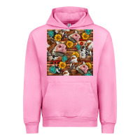 Fuchsia Pink cow and western seamless pattern Urban Hoodie - BundleAndBundleShop
