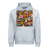 Heather Grey cow and western seamless pattern Urban Hoodie - BundleAndBundleShop