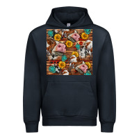 Navy cow and western seamless pattern Urban Hoodie - BundleAndBundleShop