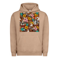 Pigment Burro cow and western seamless pattern Urban Hoodie - BundleAndBundleShop