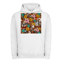Pigment Lunar Rock cow and western seamless pattern Urban Hoodie - BundleAndBundleShop