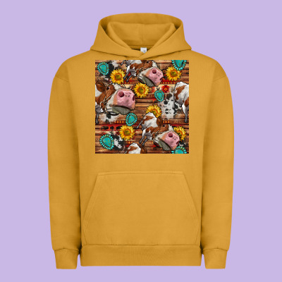 Cow And Western Seamless Pattern Urban Hoodie Designed By Bundleandbundleshop