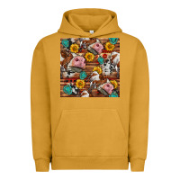 Pigment Peanut Butter cow and western seamless pattern Urban Hoodie - BundleAndBundleShop