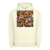 Pigment Pistachio cow and western seamless pattern Urban Hoodie - BundleAndBundleShop