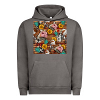 Pigment Tornado cow and western seamless pattern Urban Hoodie - BundleAndBundleShop