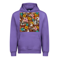 Tulip cow and western seamless pattern Urban Hoodie - BundleAndBundleShop