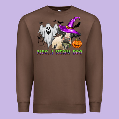 Moo I Mean Boo Premium Sweatshirt Designed By Zillion Design Studio