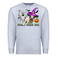 Heather Grey moo i mean boo Premium Sweatshirt - Zillion Design Studio