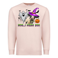 Pale Pink moo i mean boo Premium Sweatshirt - Zillion Design Studio