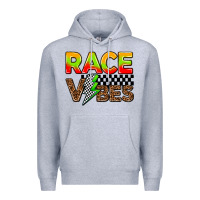 Heather Grey race vibes Premium Hoodie - AdoDesignShop